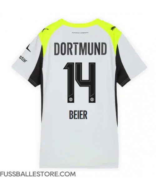 Günstige Borussia Dortmund Maximilian Beier #14 Auswärtstrikot Damen 2025-26 Kurzarm Günstige Borussia Dortmund Maximilian Beier #14 Auswärtstrikot Damen 2025-26 Kurzarm